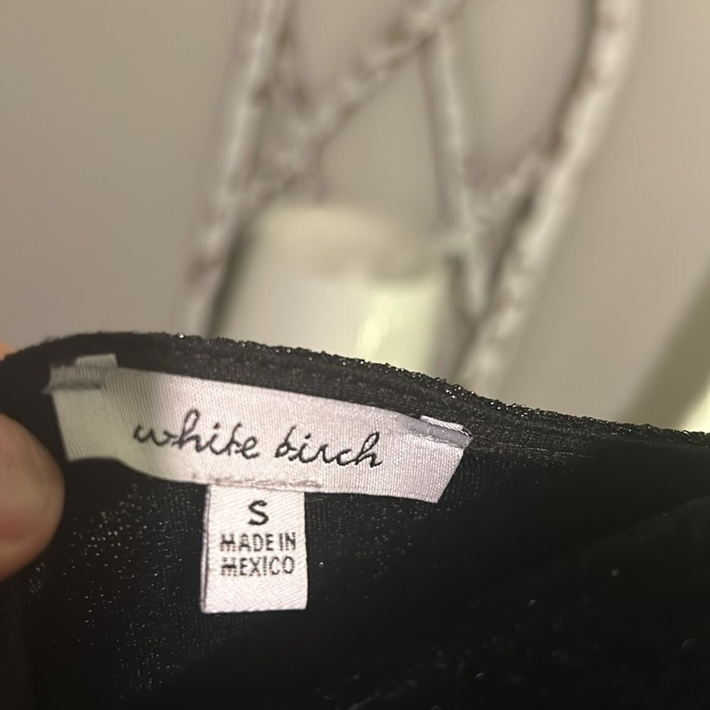 White Birch small bodysuit sparkly black vneck   A - Picture 9 of 9